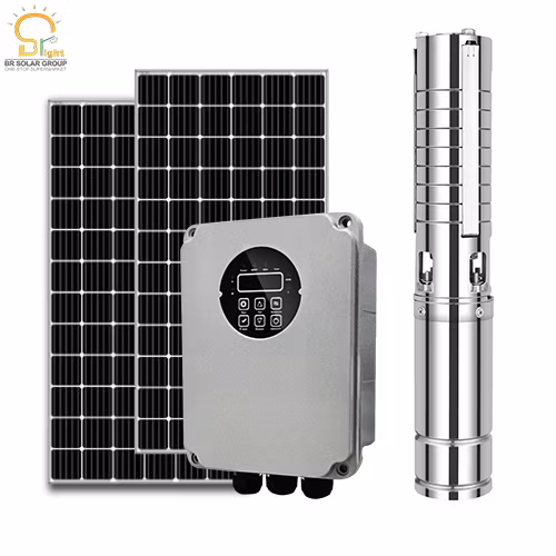 4 Inch Stainless Steel AC/DC Solar Power Submersible Screw Impeller Borehole Pump