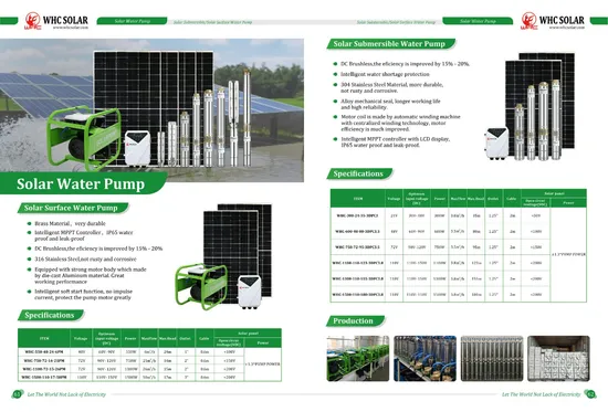 Brushless DC Solar Powered Boreholes Submersible Water Pump with MPPT Controller